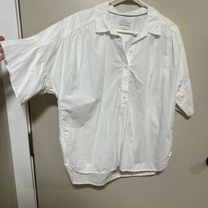 J.Crew White Poplin Popover top size XL